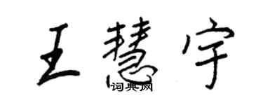 王正良王慧宇行書個性簽名怎么寫