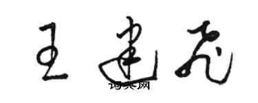 駱恆光王建飛草書個性簽名怎么寫