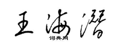 梁錦英王海潛草書個性簽名怎么寫