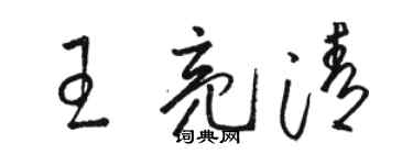 駱恆光王亮清草書個性簽名怎么寫