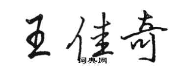 駱恆光王佳奇行書個性簽名怎么寫