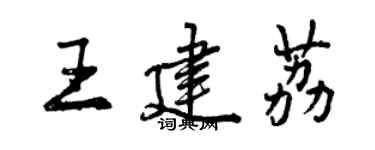 曾慶福王建荔行書個性簽名怎么寫