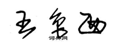 朱錫榮王魯西草書個性簽名怎么寫