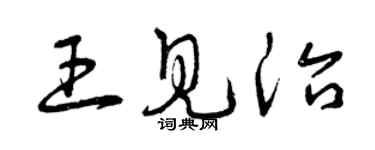 曾慶福王見治草書個性簽名怎么寫
