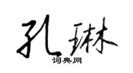 王正良孔琳行書個性簽名怎么寫