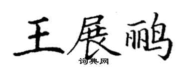 丁謙王展鸝楷書個性簽名怎么寫