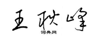 梁錦英王耿峰草書個性簽名怎么寫