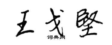 王正良王戈堅行書個性簽名怎么寫