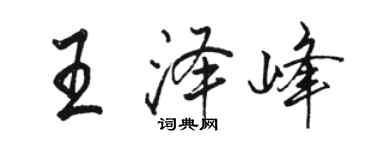 駱恆光王澤峰行書個性簽名怎么寫