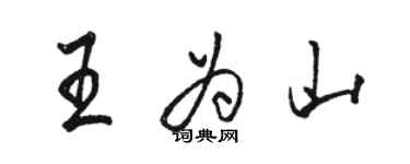 駱恆光王為山行書個性簽名怎么寫