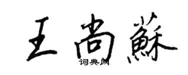 王正良王尚蘇行書個性簽名怎么寫