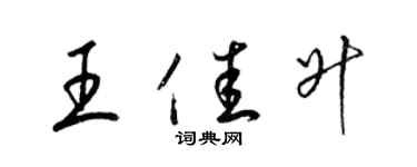 梁錦英王佳升草書個性簽名怎么寫