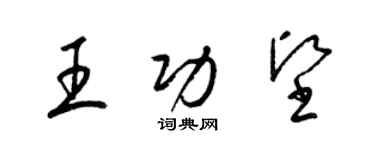 梁錦英王功堅草書個性簽名怎么寫