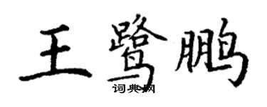 丁謙王鷺鵬楷書個性簽名怎么寫