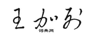 駱恆光王加列草書個性簽名怎么寫