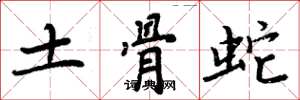 周炳元土骨蛇楷書怎么寫