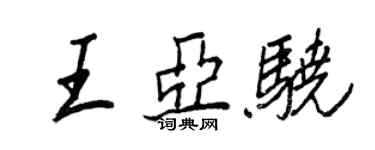 王正良王亞驍行書個性簽名怎么寫