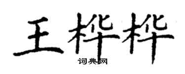 丁謙王樺樺楷書個性簽名怎么寫