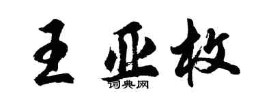 胡問遂王亞枚行書個性簽名怎么寫