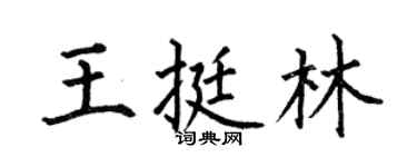 何伯昌王挺林楷書個性簽名怎么寫