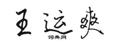 駱恆光王運爽行書個性簽名怎么寫