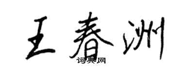 王正良王春洲行書個性簽名怎么寫