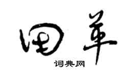 曾慶福田革草書個性簽名怎么寫