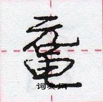 龐中華寫的硬筆行書黿