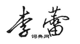 駱恆光李蕾行書個性簽名怎么寫