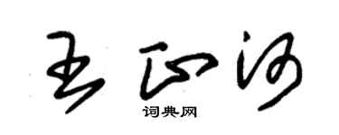 朱錫榮王正河草書個性簽名怎么寫