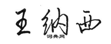 駱恆光王納西行書個性簽名怎么寫