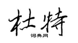 王正良杜特行書個性簽名怎么寫