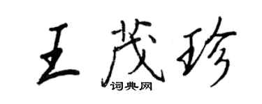 王正良王茂珍行書個性簽名怎么寫