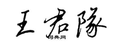 王正良王君隊行書個性簽名怎么寫
