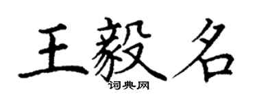 丁謙王毅名楷書個性簽名怎么寫