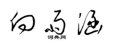 梁錦英向雨涵草書個性簽名怎么寫