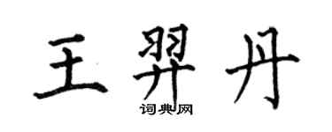 何伯昌王羿丹楷書個性簽名怎么寫