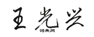 駱恆光王光興行書個性簽名怎么寫