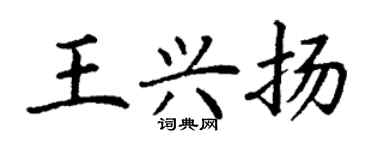 丁謙王興揚楷書個性簽名怎么寫