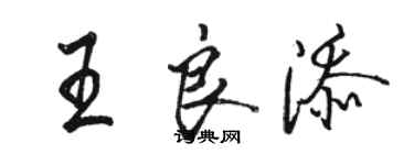 駱恆光王良添行書個性簽名怎么寫