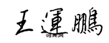 王正良王運鵬行書個性簽名怎么寫