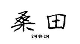 袁強桑田楷書個性簽名怎么寫