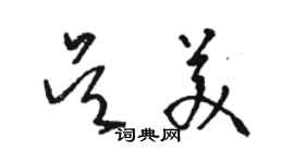 駱恆光吳美草書個性簽名怎么寫