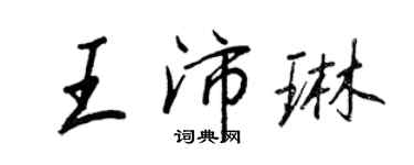 王正良王沛琳行書個性簽名怎么寫