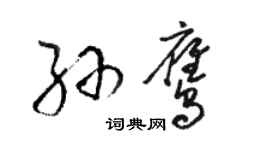 駱恆光孫鷹草書個性簽名怎么寫