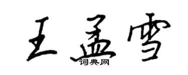 王正良王孟雪行書個性簽名怎么寫