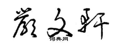 曾慶福嚴文軒草書個性簽名怎么寫