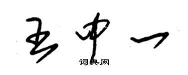 朱錫榮王中一草書個性簽名怎么寫
