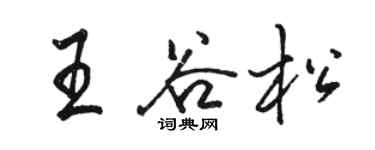 駱恆光王谷松行書個性簽名怎么寫