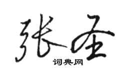 駱恆光張聖行書個性簽名怎么寫